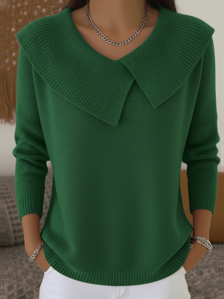 Jitka - Maglione Lavorato a Maglia Con Collo Stile Marinaio