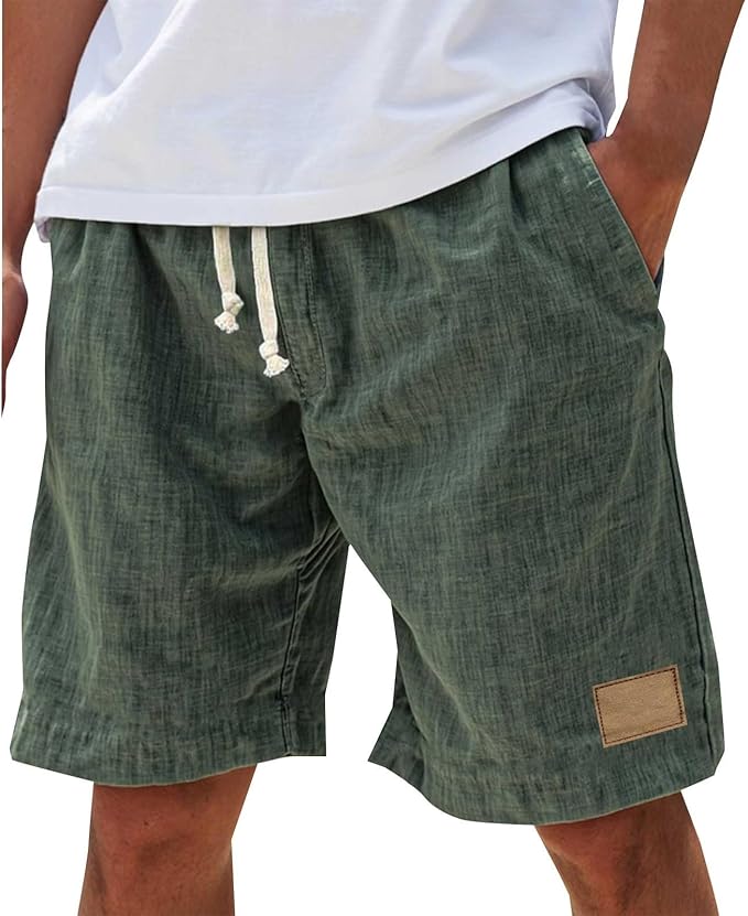 Alonz - Pantaloncini Di Lino Con Elastico in Vita