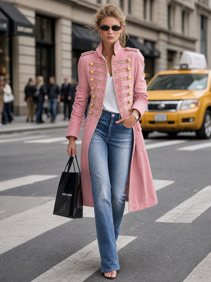Latia - Cappotto a Maniche Lunghe Con Collo Alto