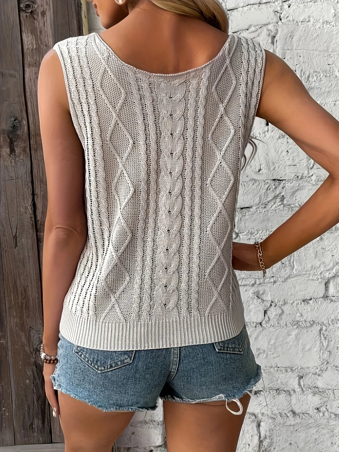 Juno - Top Casual Senza Maniche Con Scollo a V