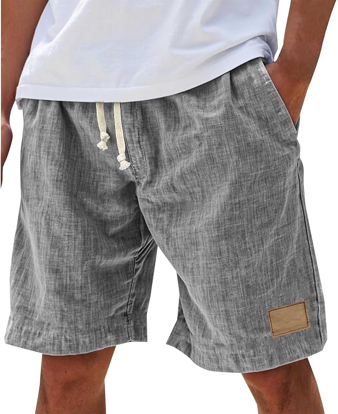 Alonz - Pantaloncini Di Lino Con Elastico in Vita