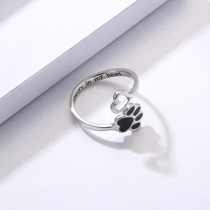 HeartPaw - Anello Realizzato a Mano con Impronta di Zampa e Cuore