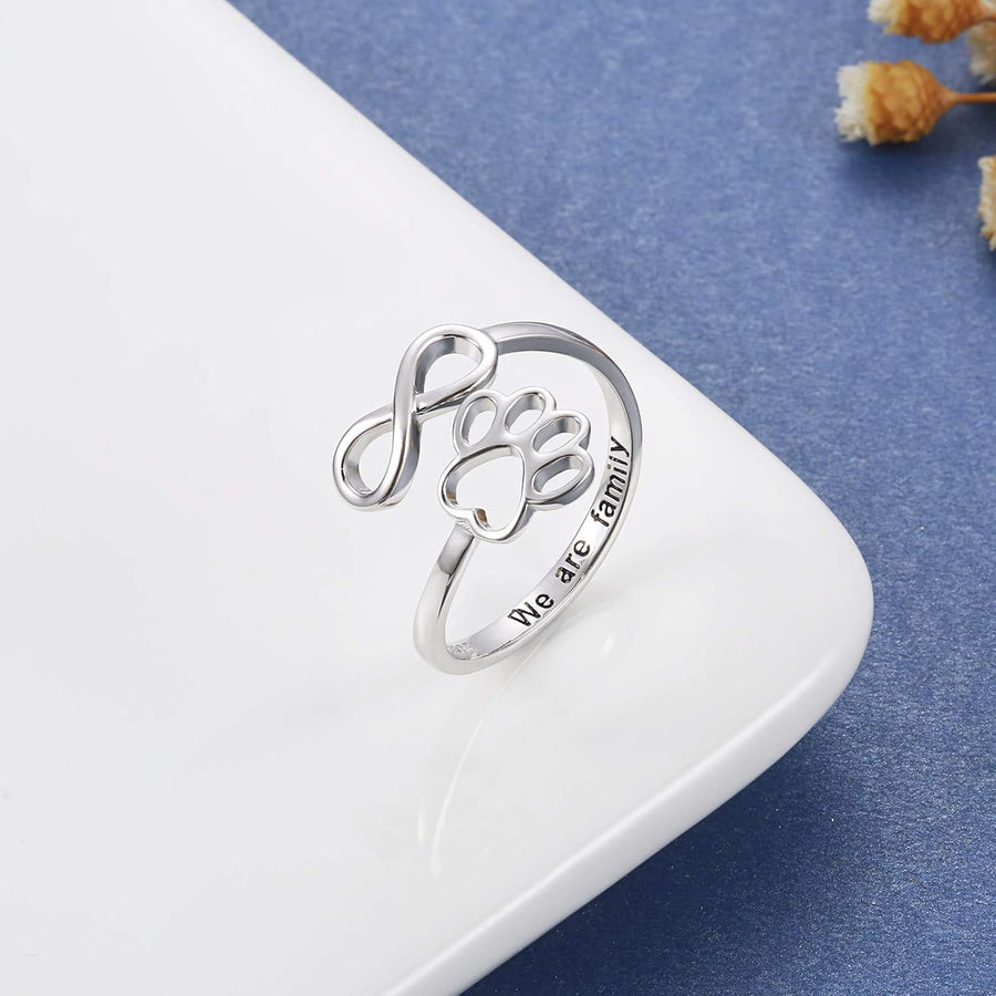 HeartPaw - Anello Realizzato a Mano con Impronta di Zampa e Cuore