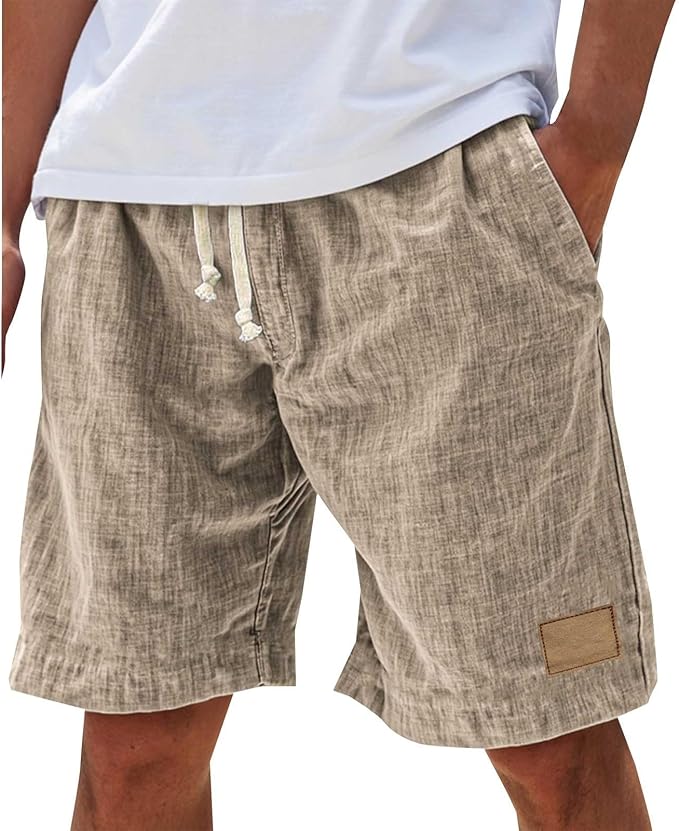Alonz - Pantaloncini Di Lino Con Elastico in Vita