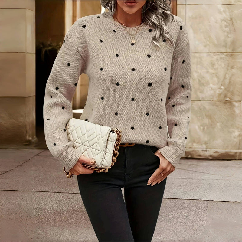 Gergana - Maglione a Pois Lavorato a Maglia