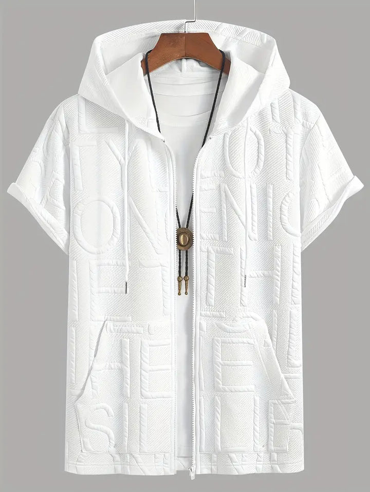 Henryk - Elegante Maglia a Maniche Corte Con Cappuccio e Cerniera