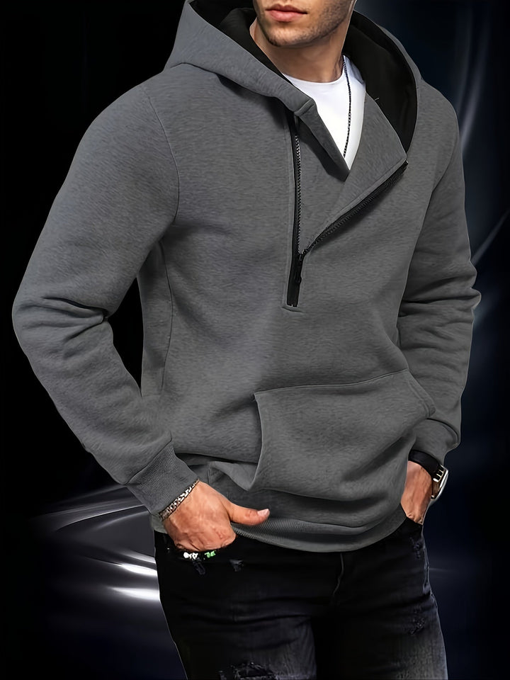 Jaylen - Long Sleeve Hooded Sweatshirt With Half-Zip