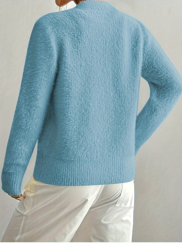 Smelissa - Cardigan Lavorato a Maglia Con Bottoni a Forma Di Cuore e Maniche Lunghe