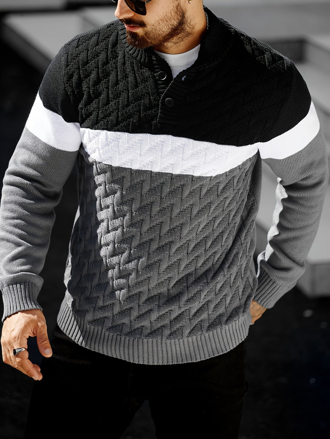 Lilfad - Maglione Casual a Collo Alto in Maglia