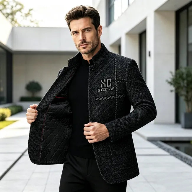 Jallen - Giacca in Maglia Lavorata Con Tasche