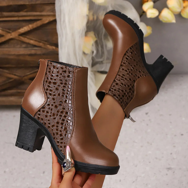 Noy - Scarpe Con Tacco Spesso in Pelle