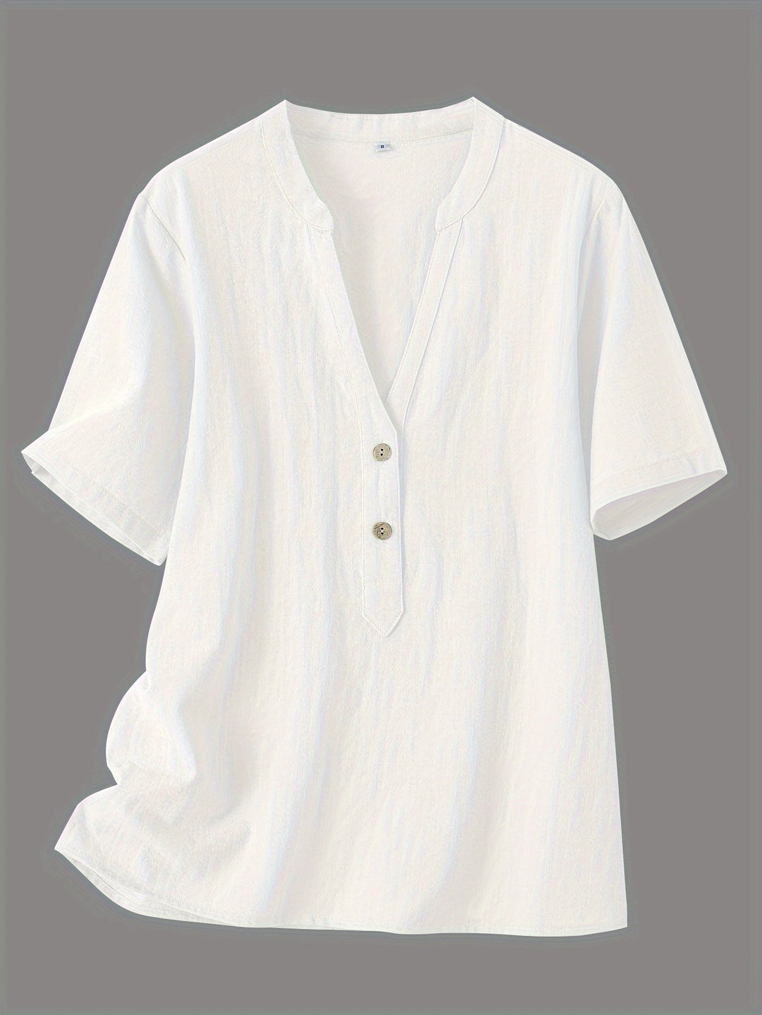 Sharron - Elegante Camicetta Con Scollo a V e Abbottonatura