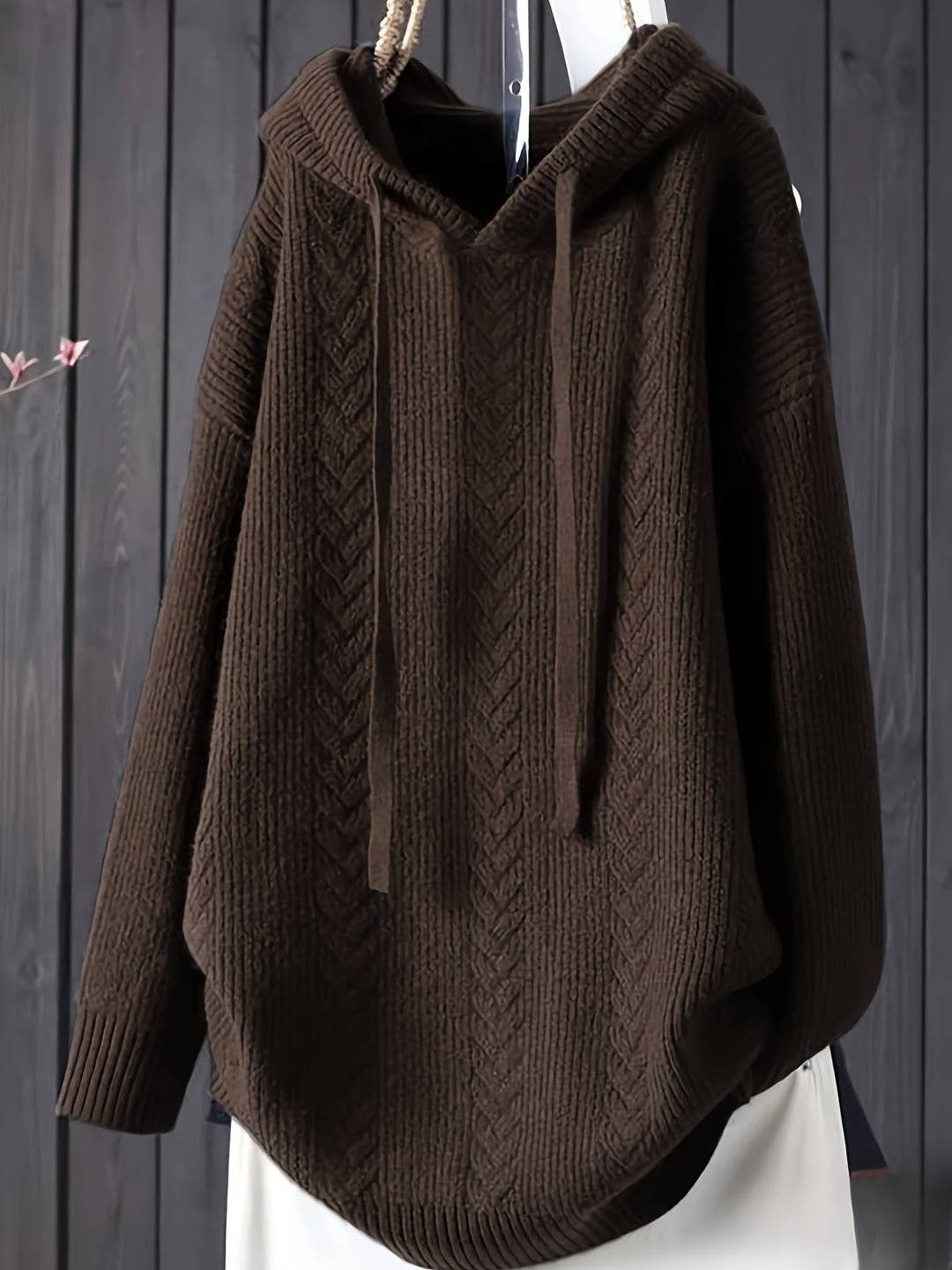Genivee - Felpa Con Cappuccio Casual a Maniche Lunghe In Maglia