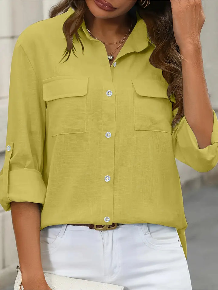 Athena - Camicia In Cotone Con Tasche Frontali