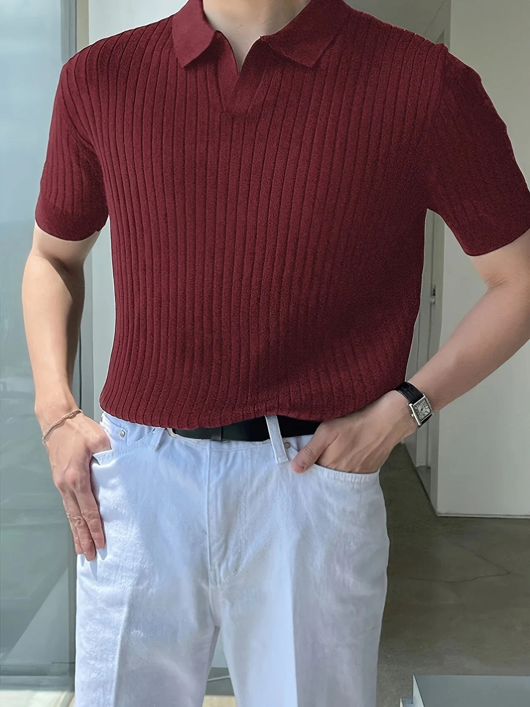 Avgustin - Polo Casual A Mniche Corte
