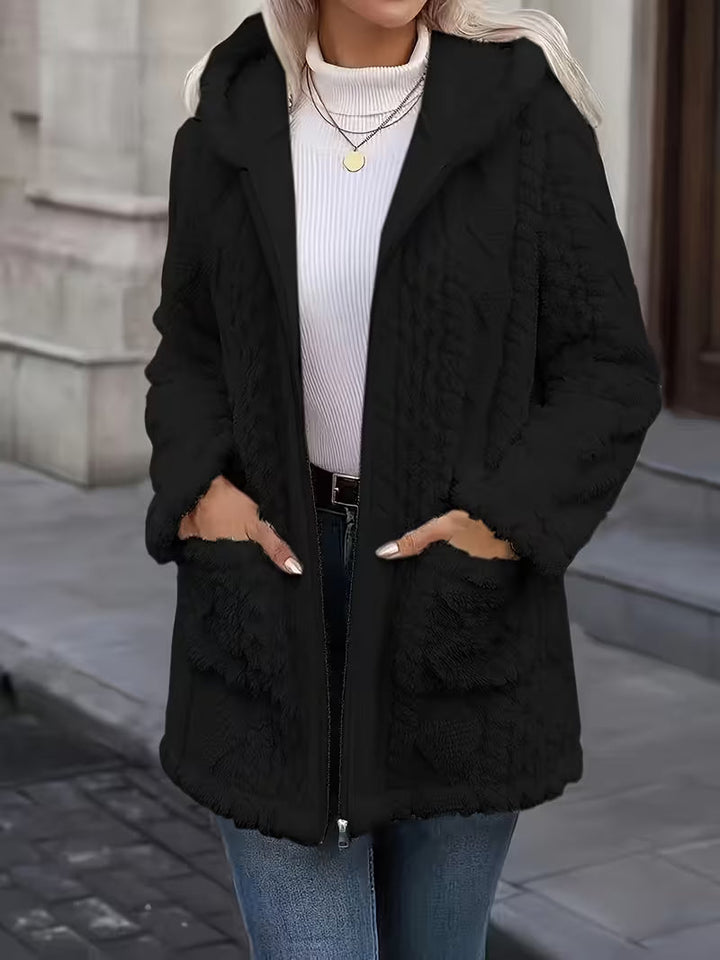 Elima - Cardigan Con Cappuccio, Fodera in Peluche Su Entrambi I Lati E Chiusura Con Cerniera