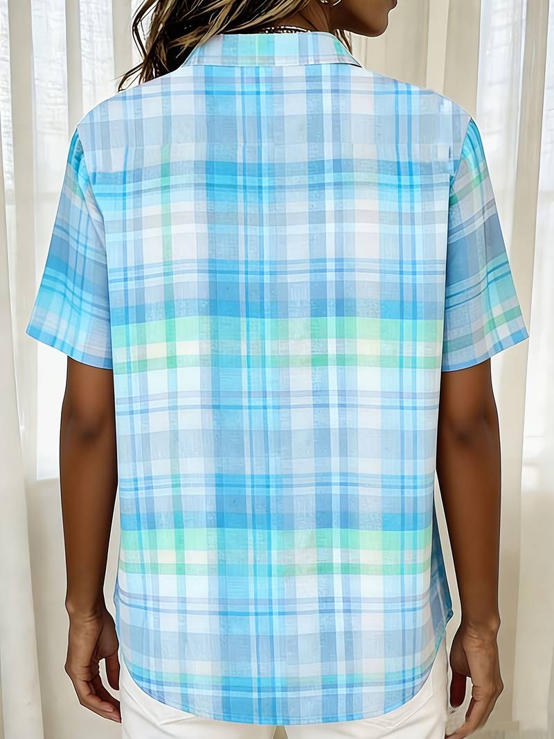 Endrita - Camicia Casual a Maniche Corte Con Bottoni