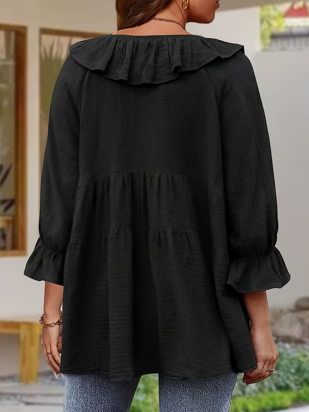 Garbine - Elegante Camicetta Con Collo a Balze