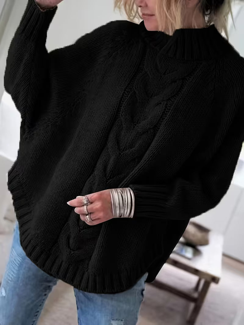 Edeltraut - Maglione a Collo Alto Con Maniche a Pipistrello