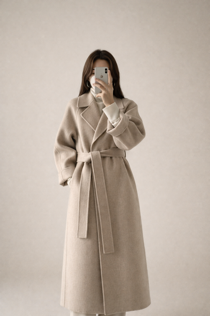 Shulamit - Elegante Soprabito a Maniche Lunghe Con Cintura