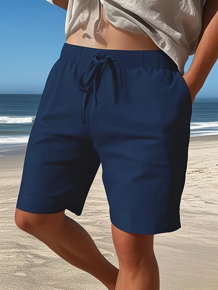 Callan - Pantaloncini Casual In Lino Con Tasca