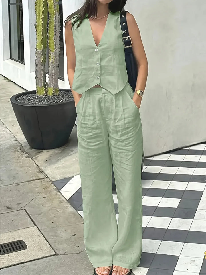 Jorja - Elegante Completo a Due Pezzi Senza Maniche