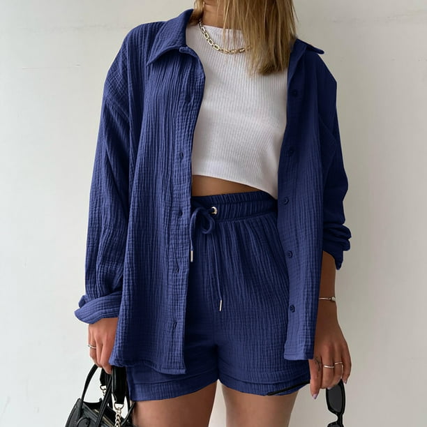 Katelyn - Due Pezzi In Cotone Camicia E Pantaloncini