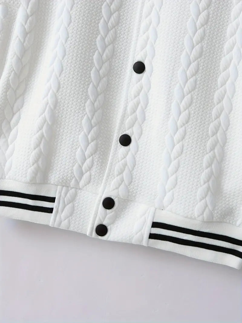 Felips - Giacca Baseball Jacquard Con Strisce Decorative