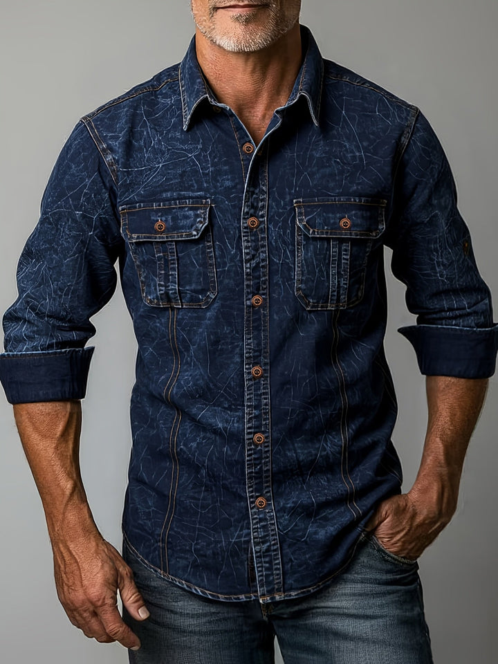 Dolvin - Camicia Casual a Maniche Lunghe Con Doppia Tasca