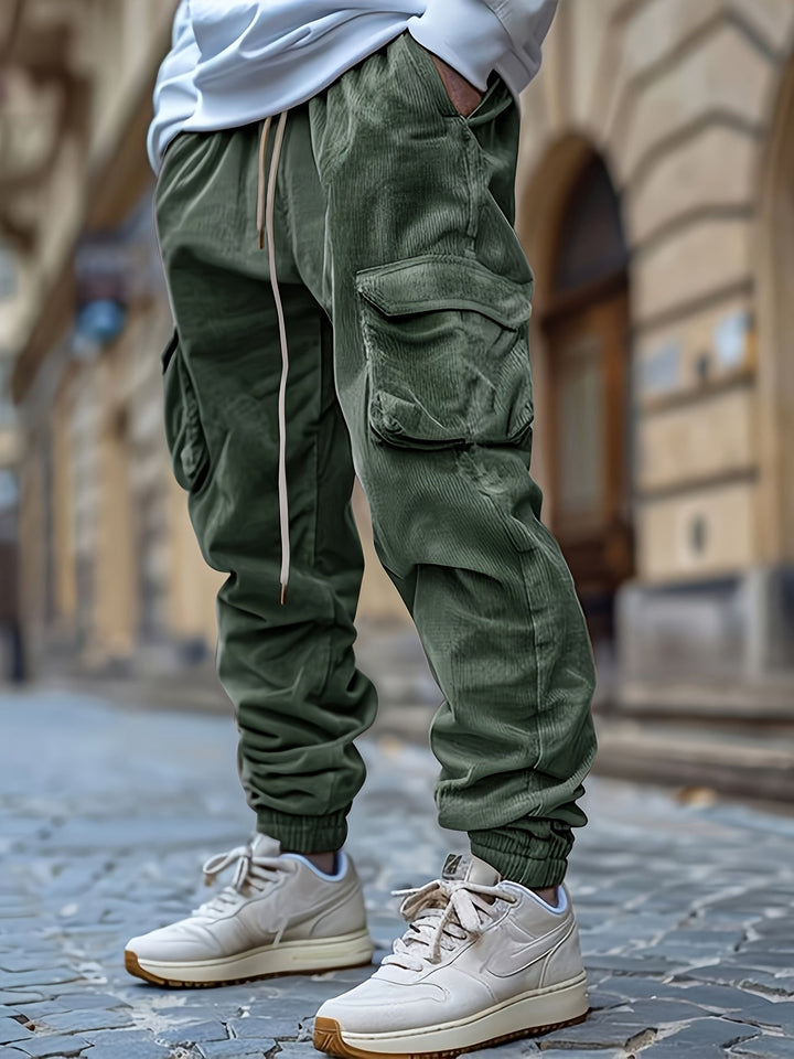 Genevieve - Pantaloni Jogging Velluto Coste Con Coulisse Vita
