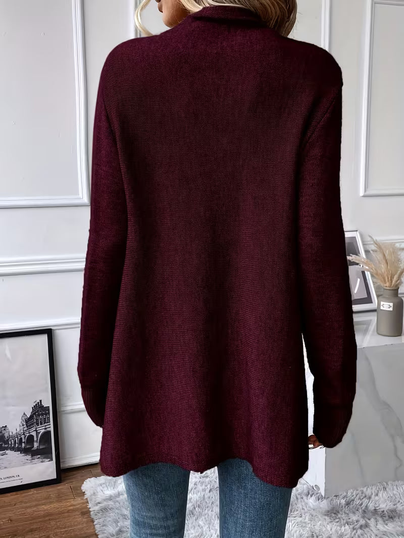 Busra - Cardigan Con Scollo Drappeggiato E Bordi Con Frange