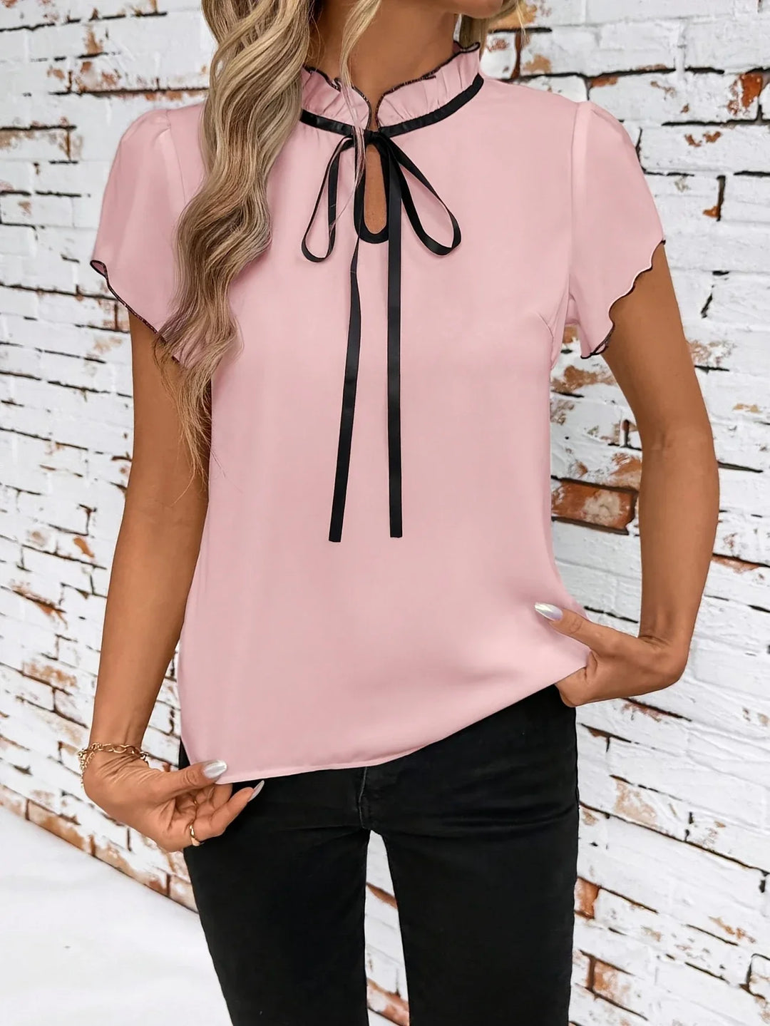 Bethany - Blocco Colore Camicia A Maniche Corte