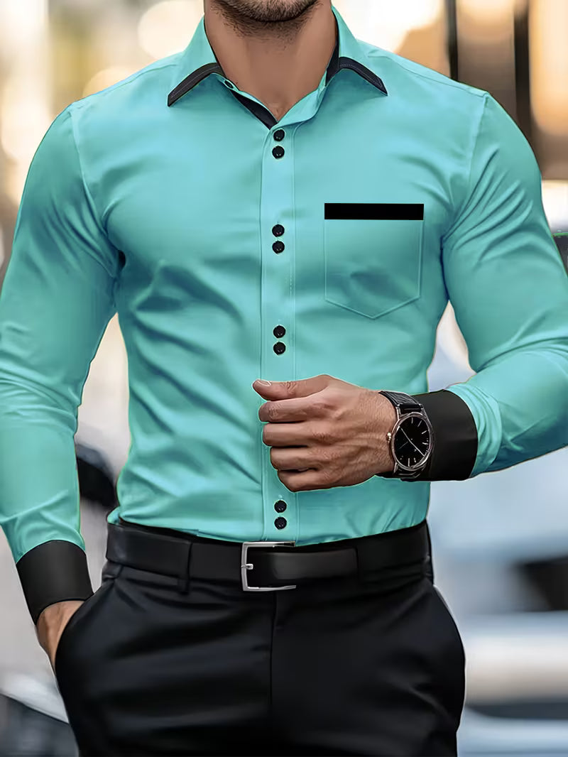Zigmas - Elegante Camicia a Maniche Lunghe Con Bottoni