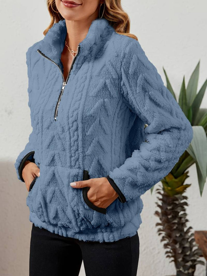 Naama - Maglione Elegante Con Mezza Zip e Tasca