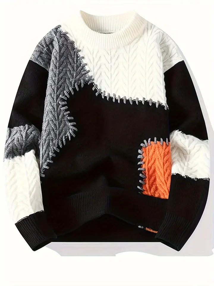 Wagner - Maglione Casual Lavorato a Maglia Con Collo Rotondo