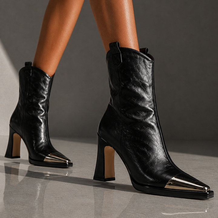 Dobila - Stivaletti Western Con Punta Metallizzata