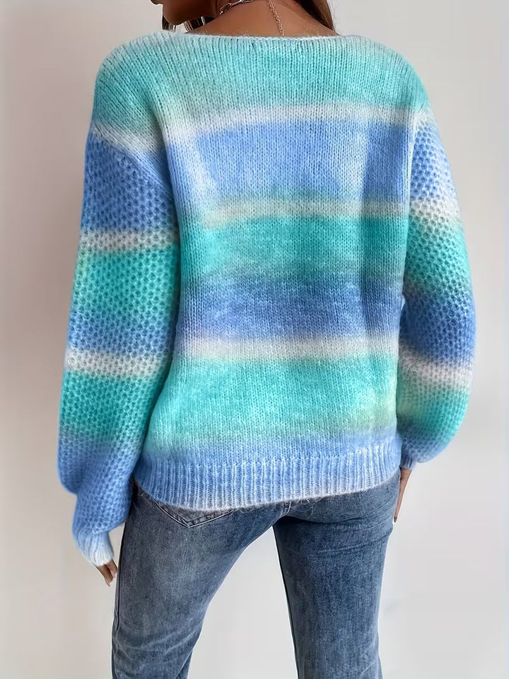 Errin - Knitted Sweater With Gradient Colors