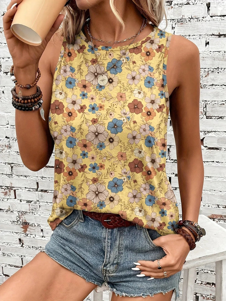 Lilou - Top Estivo Casual Con Stampa Floreale