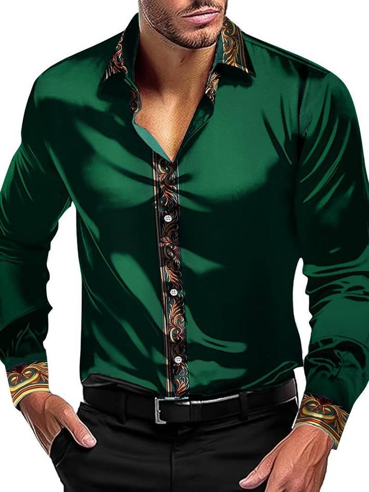 Vygantas - Elegante Camicia a Maniche Lunghe Con Patchwork