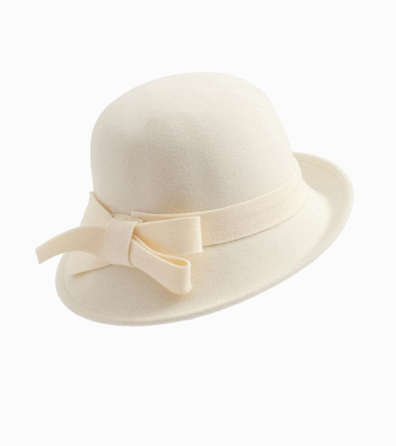 Klaver - Cappello Vintage In Feltro Con Fiocco Laterale