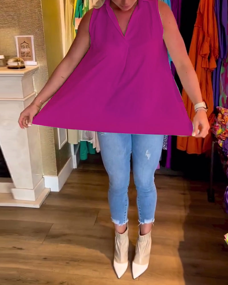 Rowland - Top Senza Maniche Con Volant