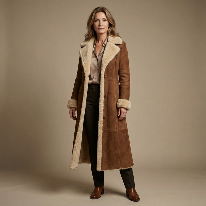 Zeeta - Cappotto Lungo Vintage Con Pelliccia Sintetica
