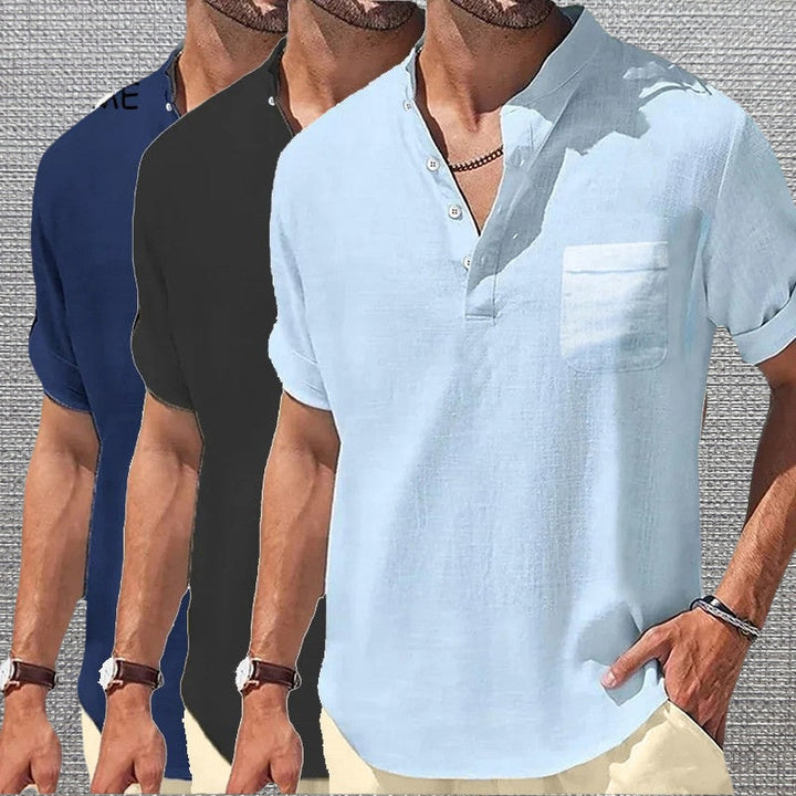 Anthony - Elegante Maglietta a Maniche Corte Con Taschino