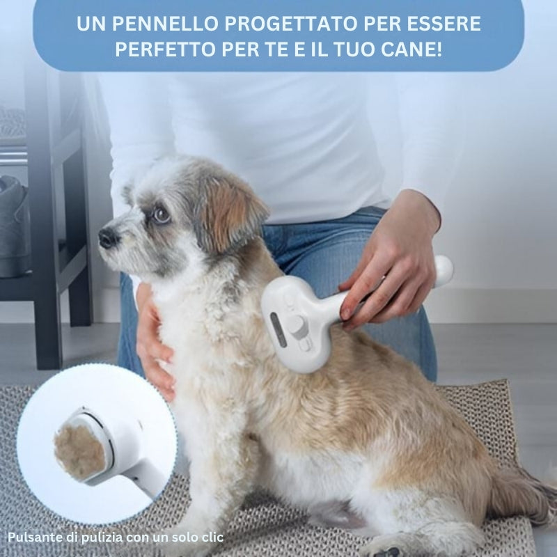FurEase - Spazzola a Vapore Ricaricabile Per La Toelettatura Degli Animali Domestici