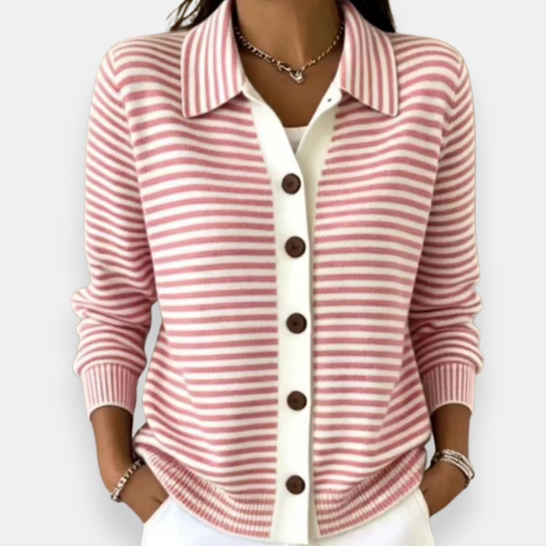 Kerana - Cardigan a Righe Con Bottoni