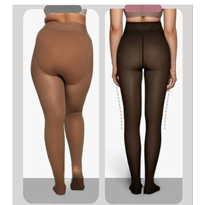 Valesia - Collant Traslucidi Foderati In Pile