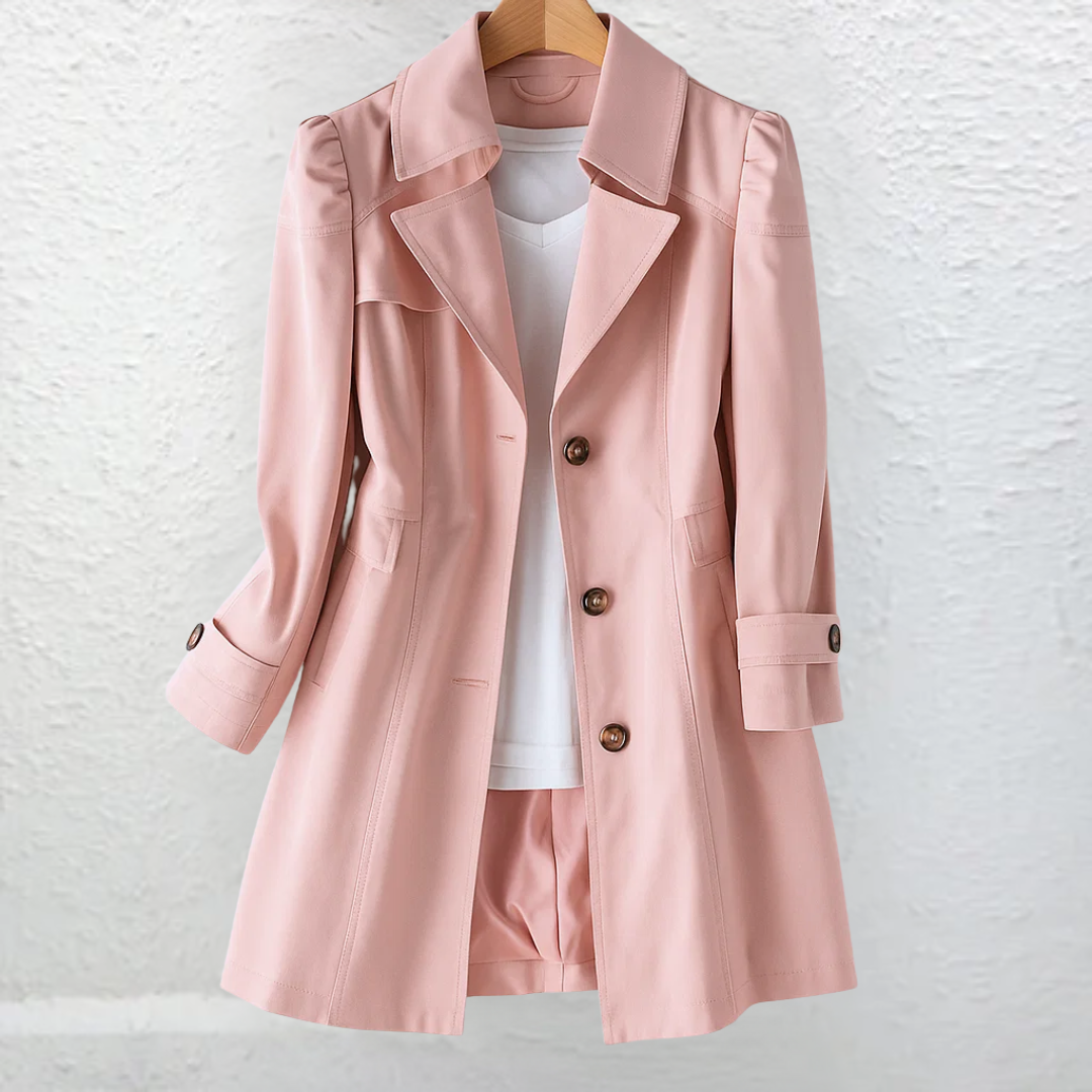 Ellice - Trench a Maniche Lunghe Con Bottoni