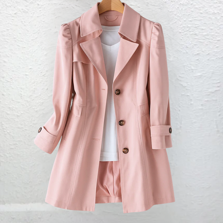 Ellice - Trench a Maniche Lunghe Con Bottoni
