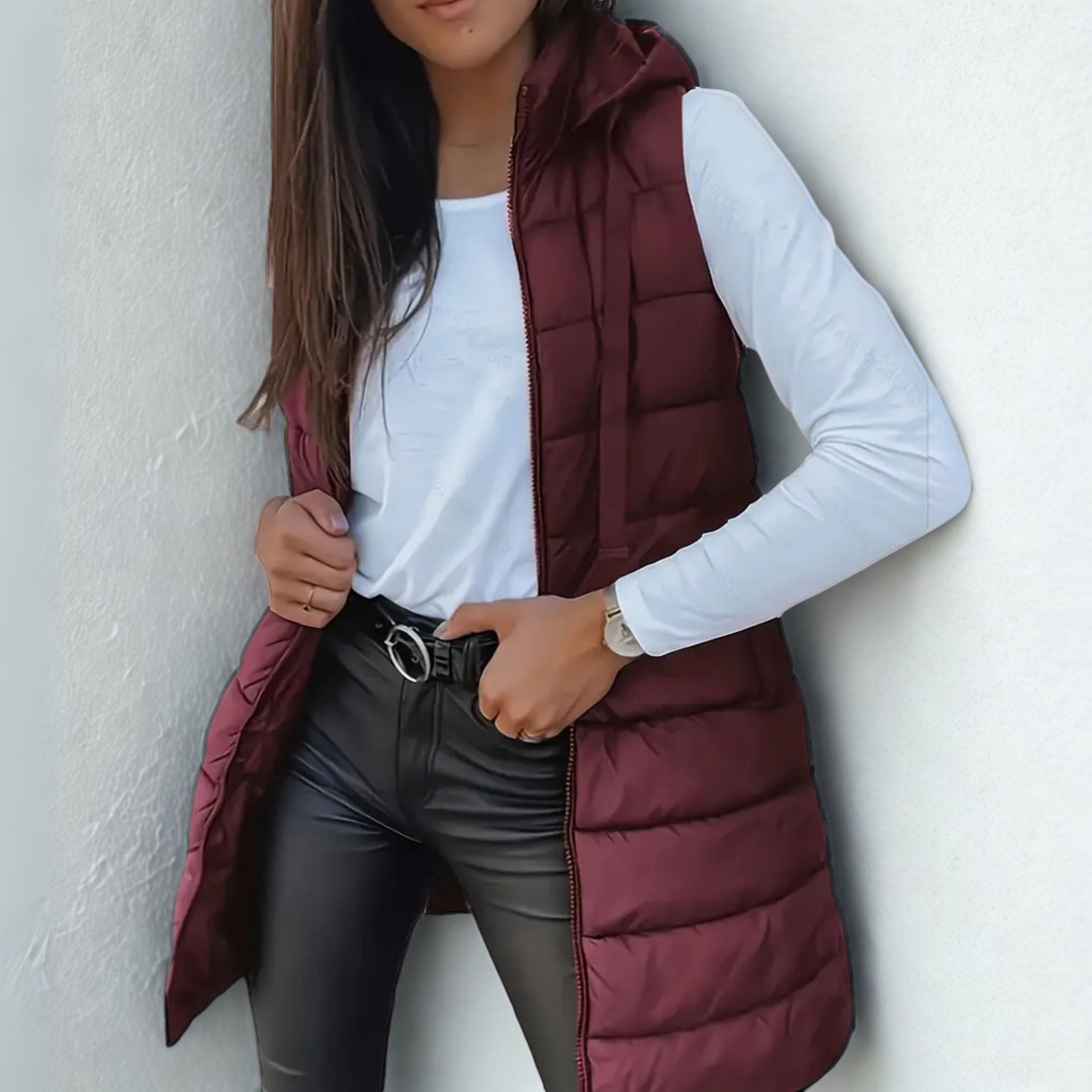 Maurina - Gilet Puffer Lungo Senza Maniche Casual
