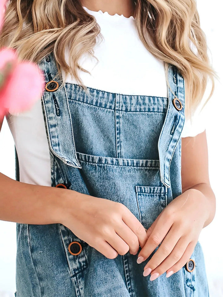 Clarice - Salopette In Denim Distressed Dal Taglio Morbido
